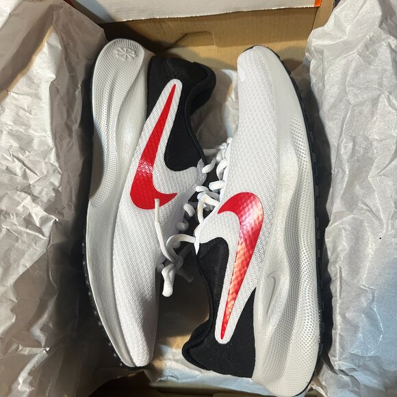 NIKE REVOLUTION 7 RUNNING WHITE RED & BLACK SHOES SIZE 8 7.5  7 MEN NEW IN BOX - Picture 7 of 7